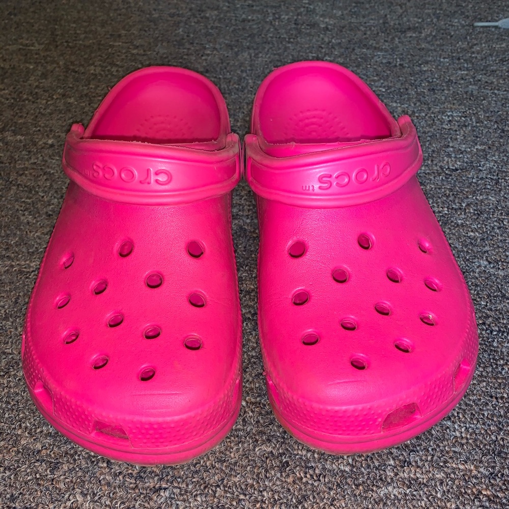 Hot pink crocs